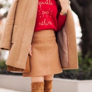 Loft camel suede mini skirt NWT